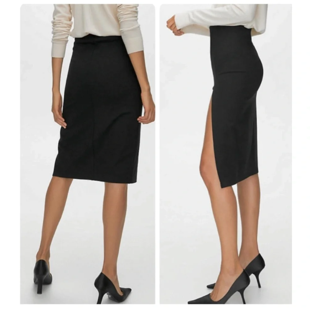 Aritzia Babaton Pencil Slit Pull-On Midi Skirt in Dive Blue Size 4